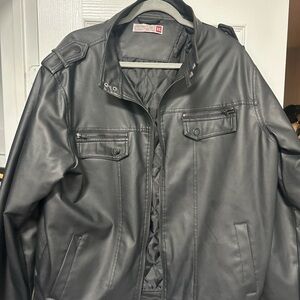 Men’s Black Moto Jacket – Quilted Lined – Size XL